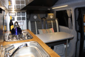 A VW T6 Campervan called Mila and Removable table for dining for hire in Perth, Scotland