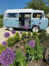 A VW T2 Classic Campervan called Bluebell and for hire in Wedmore , Somerset