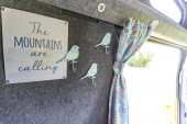 A NON VW Conversion Campervan called Lula and Cute coat hooks for easy storing and accessing and a bit of fun too. for hire in Ledbury, Gloucestershire