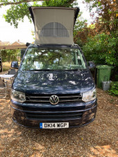 A VW T5 California Campervan called bluey and for hire in Dersingham , Norfolk