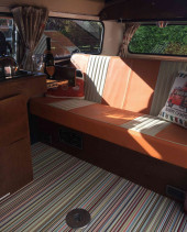 A VW T2 Classic Campervan called FunkyBob and for hire in Colyton, Devon