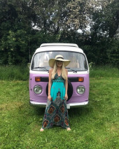 A VW T2 Brazilian Campervan called Roobarb and Proud owner for hire in Malpas, Cheshire