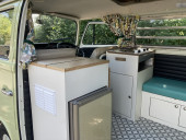 A VW T2 Classic Campervan called Kevin---the---Camper and for hire 