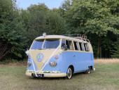 A VW T1 Splitscreen Campervan called bluecreamsplit and for hire in Gillingham, Kent