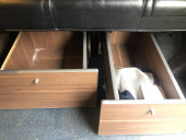 A VW T5 campervan called Herve and Lots of storage including two large drawers under rear seating for hire in Gifford, East Lothian