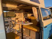 A VW T3 Campervan called Finn and for hire in Exeter, Devon