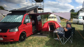 A VW T5 Campervan called DoosBus and for hire in Macclesfield , Cheshire