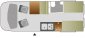 A Fiat Campervan called dan and Layout for hire in Chichester, West Sussex