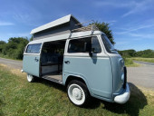 A VW T2 Classic Campervan called georgey and for hire in Wedmore , Somerset