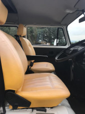 A VW T2 Brazilian Campervan called Roobarb and The front cabin for hire in Malpas, Cheshire