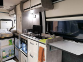 Fridge with Freezer compartment overn grill and hobsink