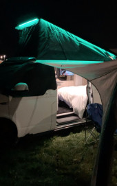 A VW T6 Campervan called Lakes and Funky Roof lights for hire in Preston, Lancashire