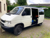 A VW T4 Campervan called Panda and Huge BFG tyres - perfect for Highland roads for hire 