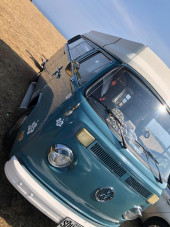 A VW T2 Classic Campervan called Miss-Blue and for hire in Mansfield, Nottinghamshire