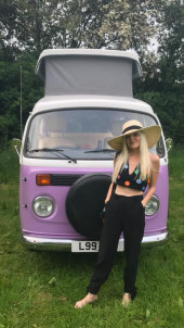 A VW T2 Brazilian Campervan called Roobarb and India and Roobarb for hire in Malpas, Cheshire