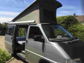 A VW T4 California Campervan called Silver-surfer and A rare beast! Providing a home from home for hire in chipping campden , Gloucestershire
