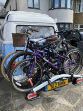 A VW T2 Brazilian campervan called Bella and Bike Rack for 4 for hire in Surbiton, Surrey