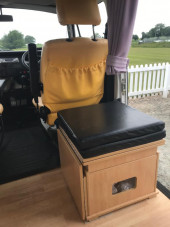 A VW T2 Brazilian Campervan called Roobarb and Buddy seat for hire in Malpas, Cheshire
