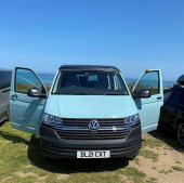 A VW T6 Campervan called Scoobie and for hire 