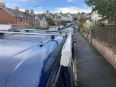 A VW T4 Campervan called BigBlue and Wind out awning and roof rack recently added for hire in Teignmouth, Devon