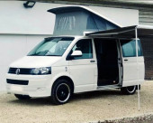 A VW T5 Campervan called Colum-bus and for hire in Laxey, Isle of Man